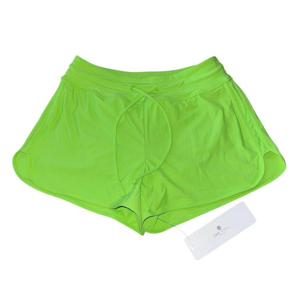 Yoga Swim Shorts Neon Lined Drawstring
